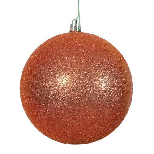 Vickerman N591018DG 4" Burn Org Glitter Ball Drilled 6/Bag