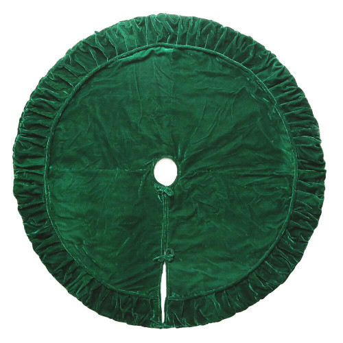  Vickerman QTX17782 72" Plush Emerald Green Christmas Tree Skirt 