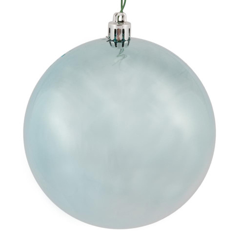Vickerman N591032DSV 4" Baby Blue Shiny Ball UV Drilled 6/Bag