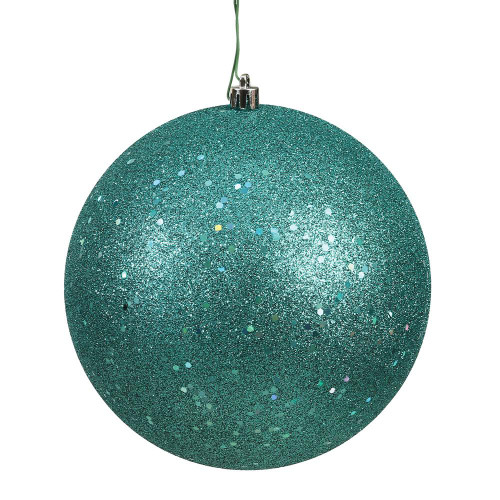 Vickerman N591042DQ 4" Teal Sequin Ball Drilled 6/Bag