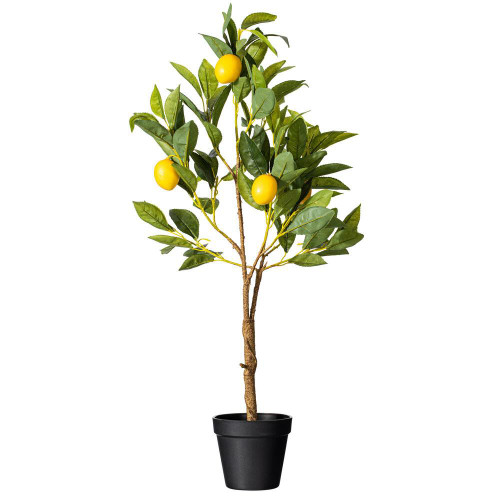  Vickerman TA190128 28" Artificial Lemon Tree in Black Pot 