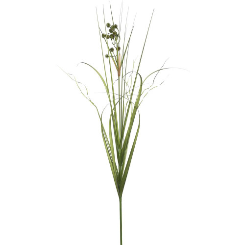 Vickerman TN171101-4 - 44 in. Green Grass with Pomp Balls Artificial Spray - 4 Pack