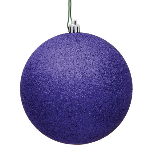 Vickerman N591066DG 4" Purple Glitter Ball Drilled 6/Bag
