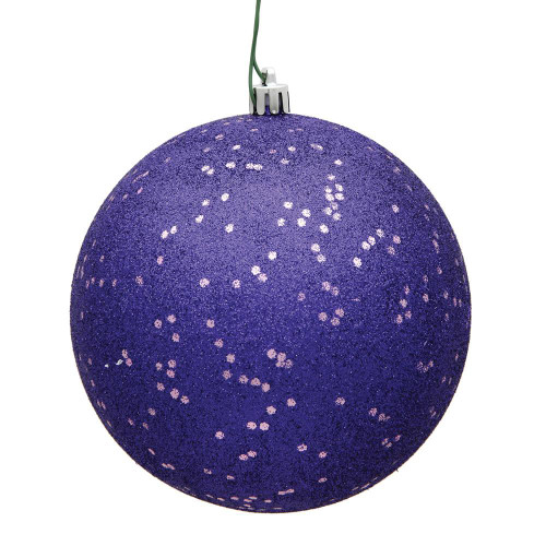 Vickerman N591066DQ 4" Purple Sequin Ball Drilled 6/Bag