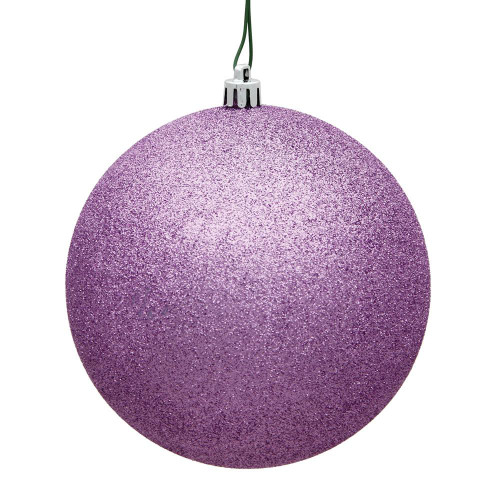 Vickerman N591069DG - 4 inch Orchid Glitter Ball Christmas Ornament - 6 Pack