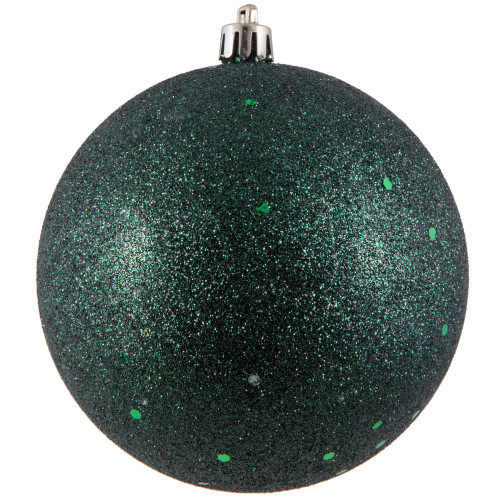 Vickerman N591074DQ 4" Midnt Green Sequin Ball Drilled 6/Bg