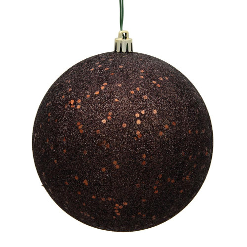 Vickerman N591075DQ 4" Chocolate Sequin Ball Drilled 6/Bag