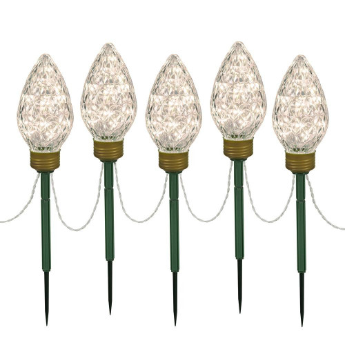 Vickerman X106431 10' C9 Warm White Christmas Light Yard Stake 