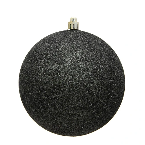 Vickerman N591084DG 4" Gunmetal Glitter Ball Drilled 6/Bag