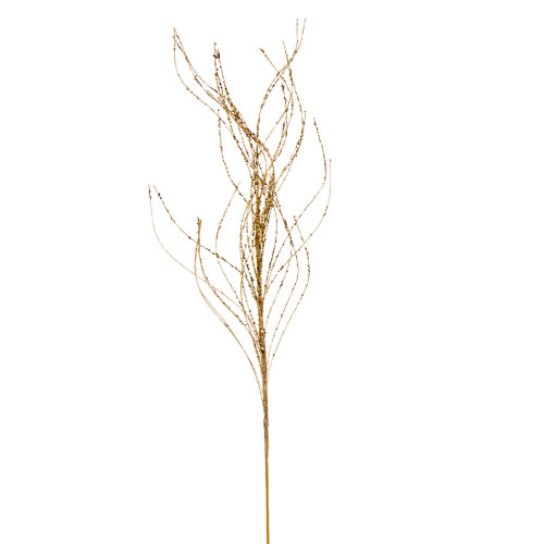 Vickerman QG221008 - 37 in. Gold Wavy Twig Glitter Artificial Spray - 6 Pack