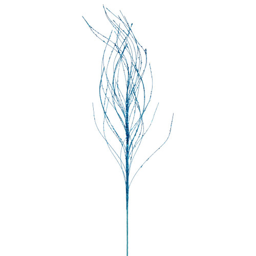 Vickerman QG221012 37" Turquoise Wavy Twig Glitr Spray 6/Bg 