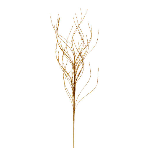 Vickerman QG221030 37" Ant. Gold Wavy Twig Glitr Spray 6/Bg 
