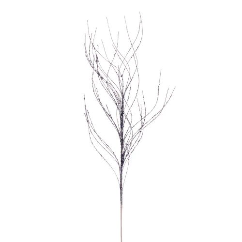 Vickerman QG221087 - 37 in. Pewter Wavy Twig Glitter Artificial Spray - 6 Pack