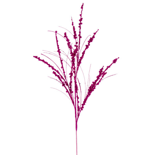 Vickerman QG221513 - 36 in. Hot Pink Berry Twig Glitter Artificial Spray - 6 Pack
