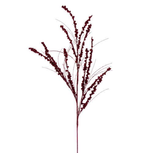 Vickerman QG221565 - 36 in. Burgundy Berry Twig Glitter Artificial Spray - 6 Pack