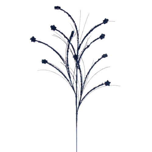 Vickerman QG221731 - 36 in. Midnight Blue Mini Star Glitter Artificial Spray - 6 Pack