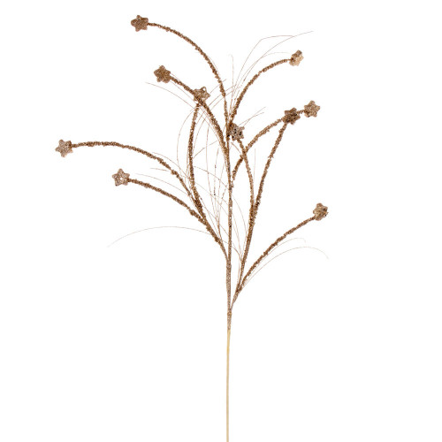 Vickerman QG221738 - 36 in. Champagne Mini Star Glitter Artificial Spray - 6 Pack