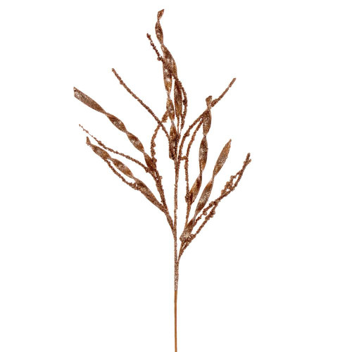 Vickerman QG223358 - 34 in. Rose Gold Wavy Spiral Glitter Artificial Spray - 6 Pack
