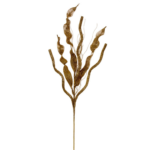 Vickerman QG223808 - 34 in. Gold Multi Spiral Glitter Artificial Spray - 4 Pack
