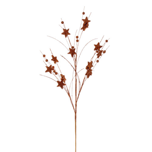 Vickerman QG224688 - 33 in. Copper Star Ball Glitter Artificial Spray - 6 Pack