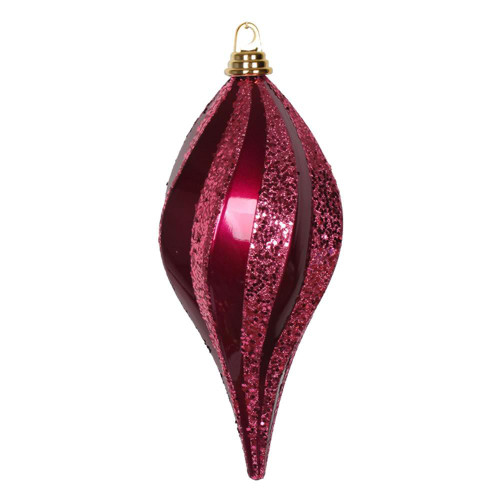 Vickerman M132670 12" Fuchsia Candy Glitter Swirl Drop