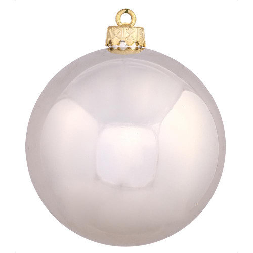 Vickerman N591238DSV - 4.75 inch Champagne Shiny Ball Outdoor Christmas Ornament - 4 Pack