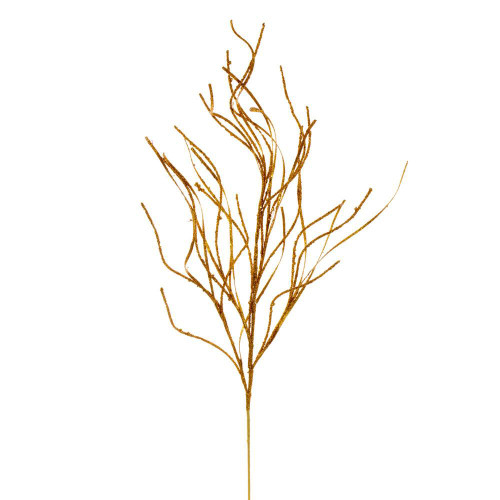 Vickerman QG225030 - 40 in. Antique Gold Berry Wavy Glitter Artificial Spray - 4 Pack