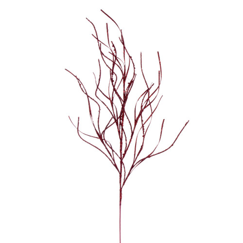 Vickerman QG225065 - 40 in. Burgundy Berry Wavy Glitter Artificial Spray - 4 Pack