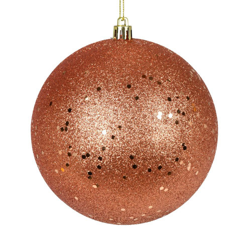 Vickerman N591071DQ 4" Coral Sequin Ball Drilled 6/Bag