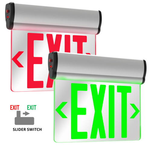 Halco 97104 Edgelit Exit Sign Red/Green