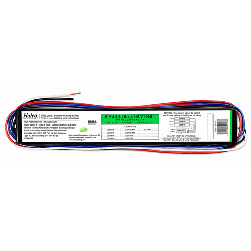 Halco 50168 - EP332IS/L/MV/HE - 3 Lamp T8 Electronic Fluorescent Ballast