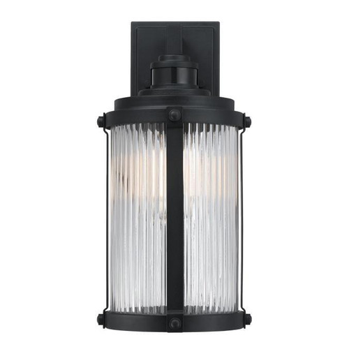 Westinghouse 6120600 - 1-Light Textured Black Outdoor Wall Lantern with Motion Sensor