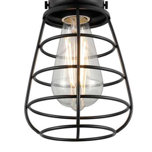 Westinghouse 6130700 - 1-Light Matte Black Caged Semi-Flush Mount Ceiling Light