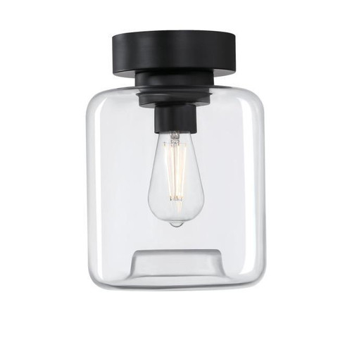 Westinghouse 6131200 - 1-Light Matte Black Semi-Flush Mount Ceiling Light - 8 in Diameter