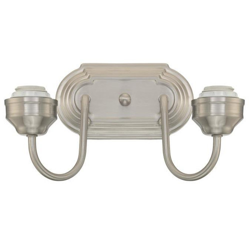 Westinghouse 6300500 - 2-Light Brushed Nickel Bathroom Vanity Light Bar - 11 in Wide