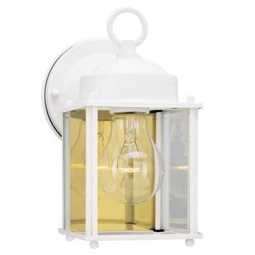 Westinghouse 6697100 - 1-Light White Outdoor Wall Lantern - 8-1/4 in High - Clear Glass Panels