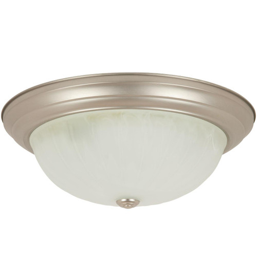  Sunlite 04588-SU - 13" Brushed Nickel Dome Ceiling Light with Alabaster Glass 