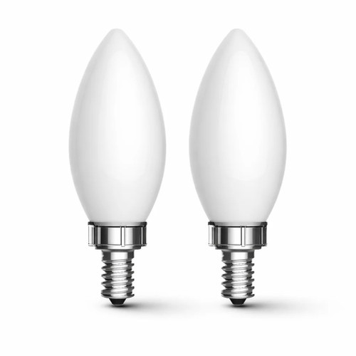 GE 93142796 - LED4DFBC-W-2PK - E12 White LED Candle Replacement Bulb - 2700K - 2 Pack 