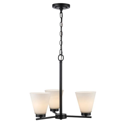 Trans Globe 71805-3 BK 3-light Fifer Chandelier 