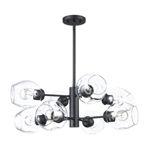 Trans Globe Lighting PND-2125 BK – 26" Clusters Collection 8-Light Sputnik Chandelier – Black 
