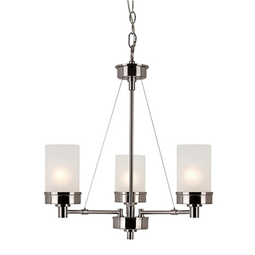 Trans Globe 70337 BN Fusion Collection, 3-Light Shaded Single Tier Chandelier with Chain 