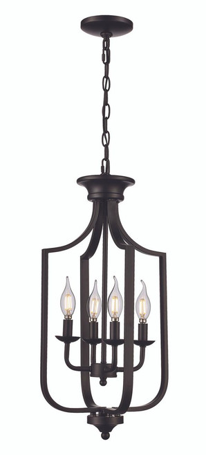 Trans Globe 11214 MB Hillcrest 22-in. 4-Light Cage Chandelier 