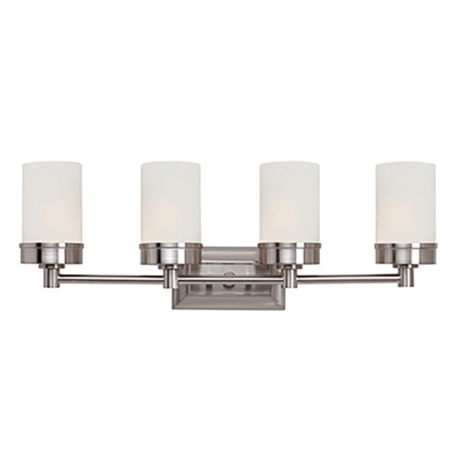 Trans Globe 70334 BN Fusion Collection 4-Light Shaded Bath Bar Vanity Wall Light 