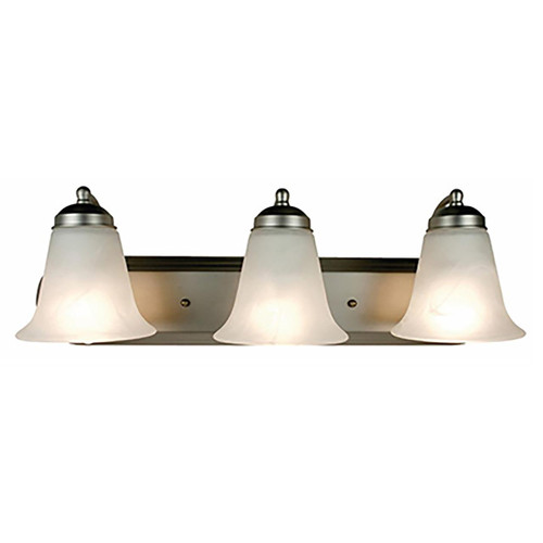 Trans Globe 3503 BN Rusty Collection 3-Light, Glass Bell Shades Vanity Wall Light 