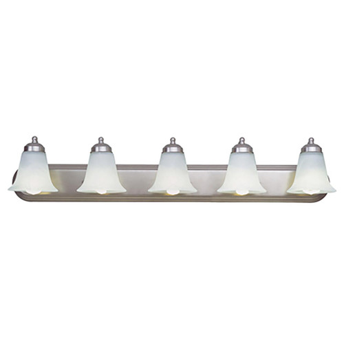 Trans Globe 3505 BN Rusty Collection 5-Light, Glass Bell Shades Vanity Wall Light 