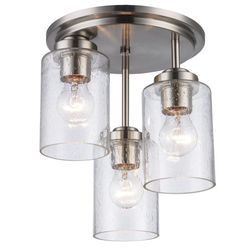 Trans Globe 80520-3 BN Mod Pod 3 - Light Glass Flush Mount 