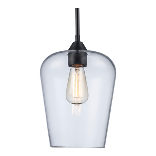Trans Globe 71830 BK Kieran 1-Light Pendant with Clear Glass Jar Shade 