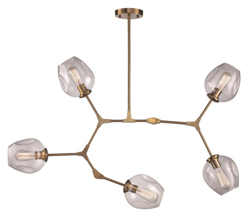 Trans Globe PND-2092 AG Quantum 41-In. 5-Light, 5-Shade Indoor Pendant 