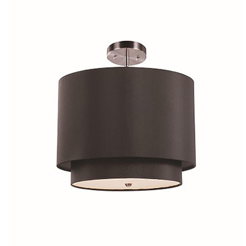 Trans Globe PND-801 BK Schiffer 3-Light Double Drum Convertible Pendant or Semi-Flush 