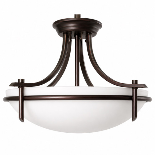 Trans Globe 8172 ROB Vitalian Collection, Metal Trimmed Glass Bowl, Indoor Semi Flush Ceiling Light